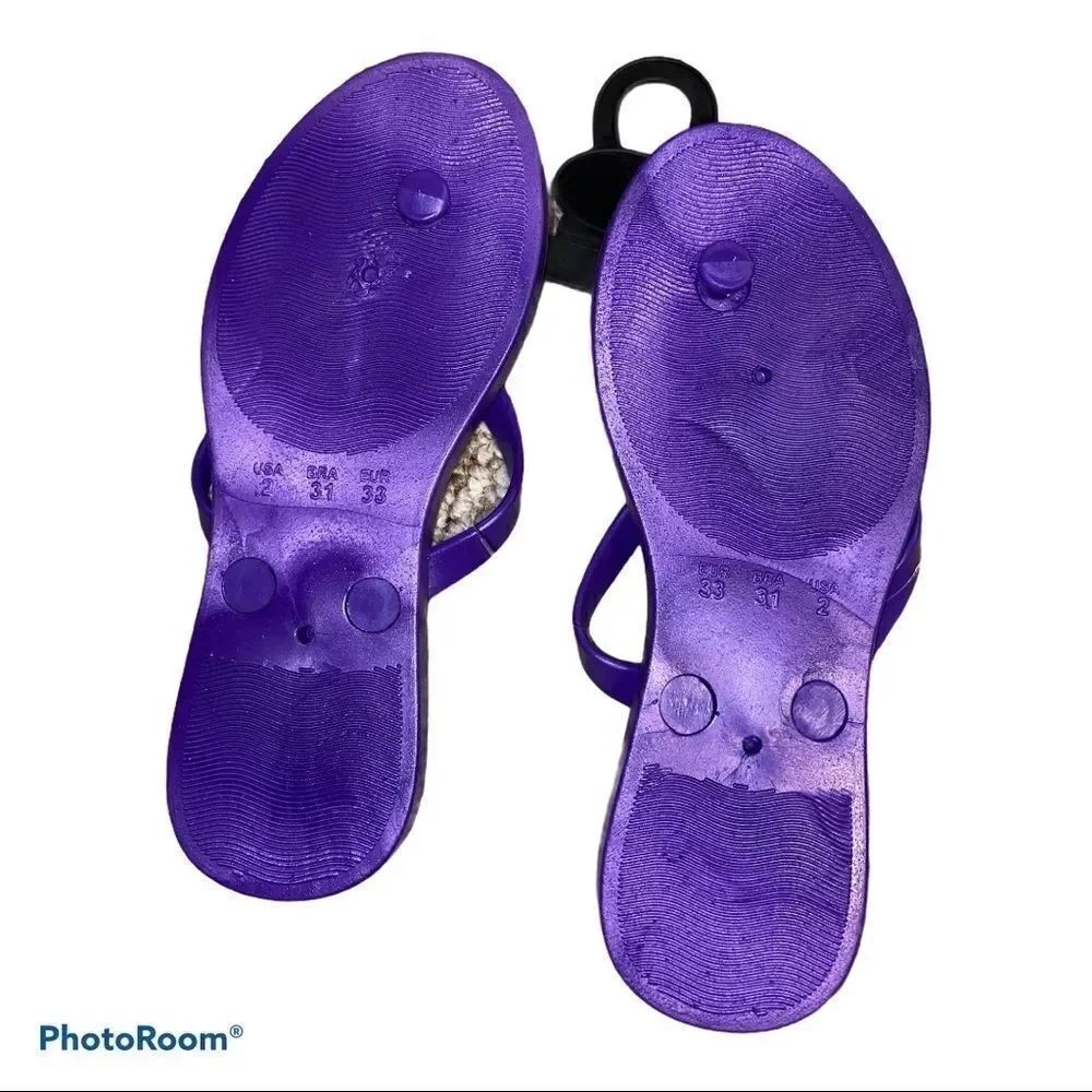 Sole Selection Purple Tropical Floral FLIP FLOPS
